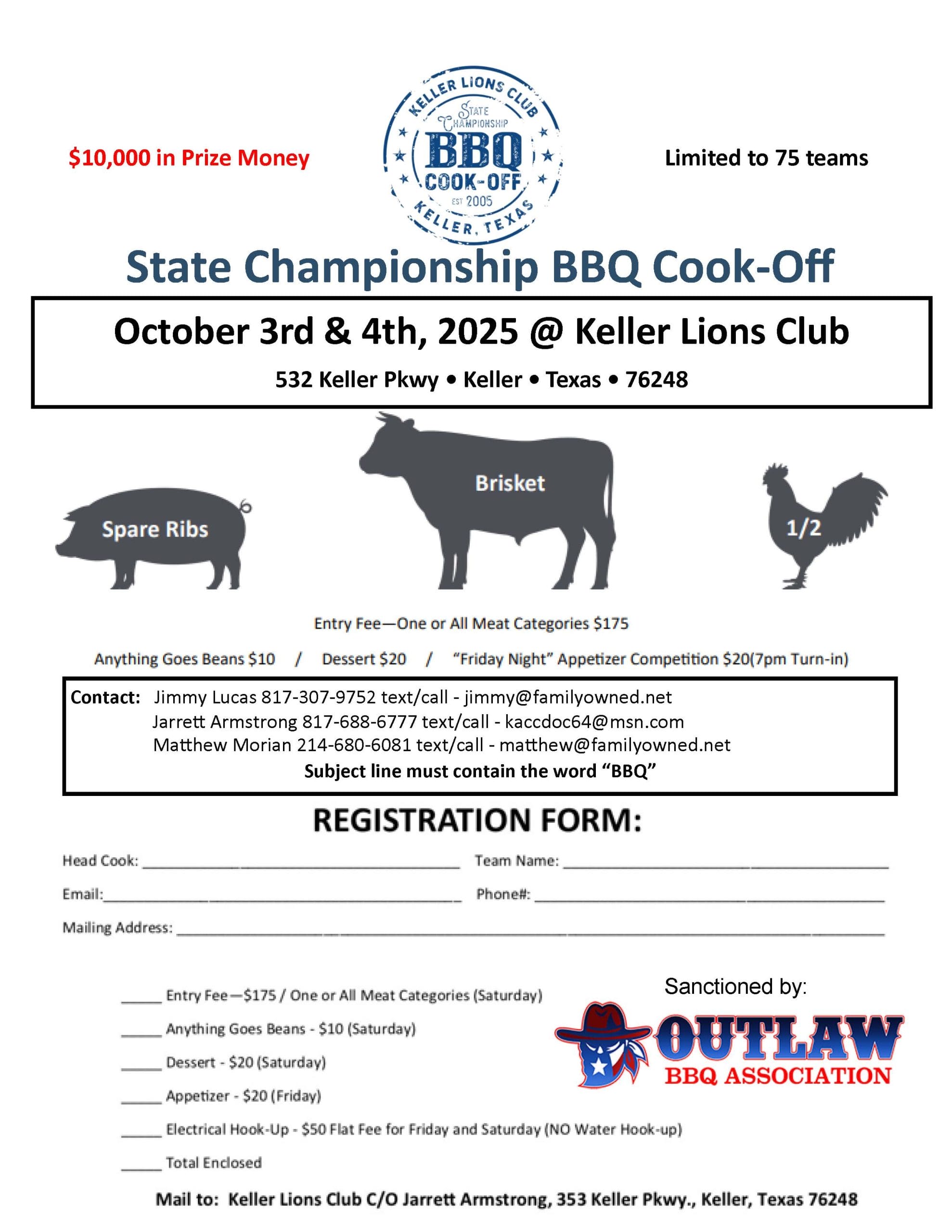 2025 KLC BBQ Registration Form